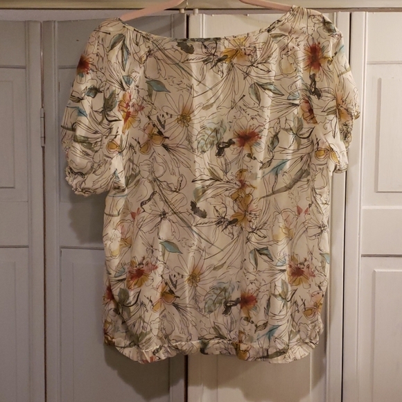 Cream Flowered Blouse by Ana - Picture 2 of 4